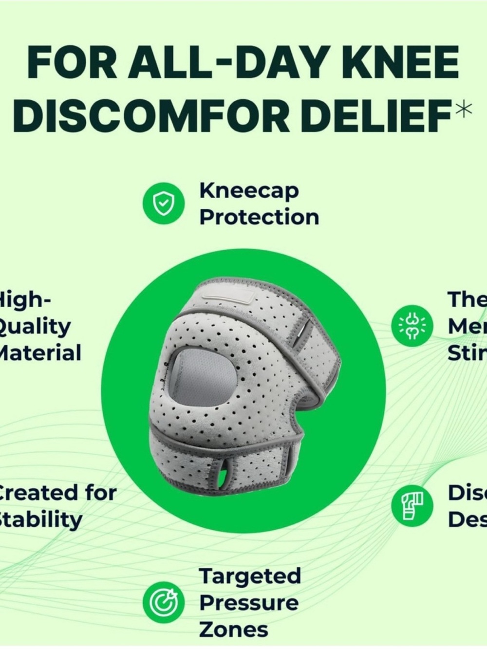 Gray Perforated Knee Brace with open Patella Support